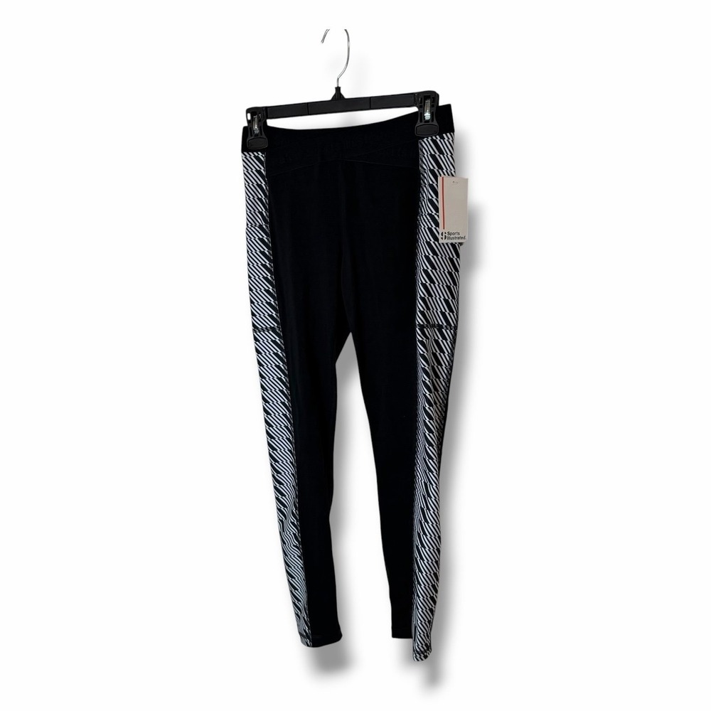 Sports Illustrated Black White Hi-Rise 7/8 Leggings Size Small New A34